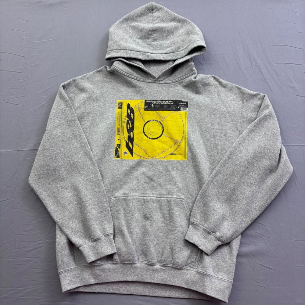 Post‎ Malone Beerbongs & Bentleys Album Hoodie Men Large Grey Graphic Sweatshirt